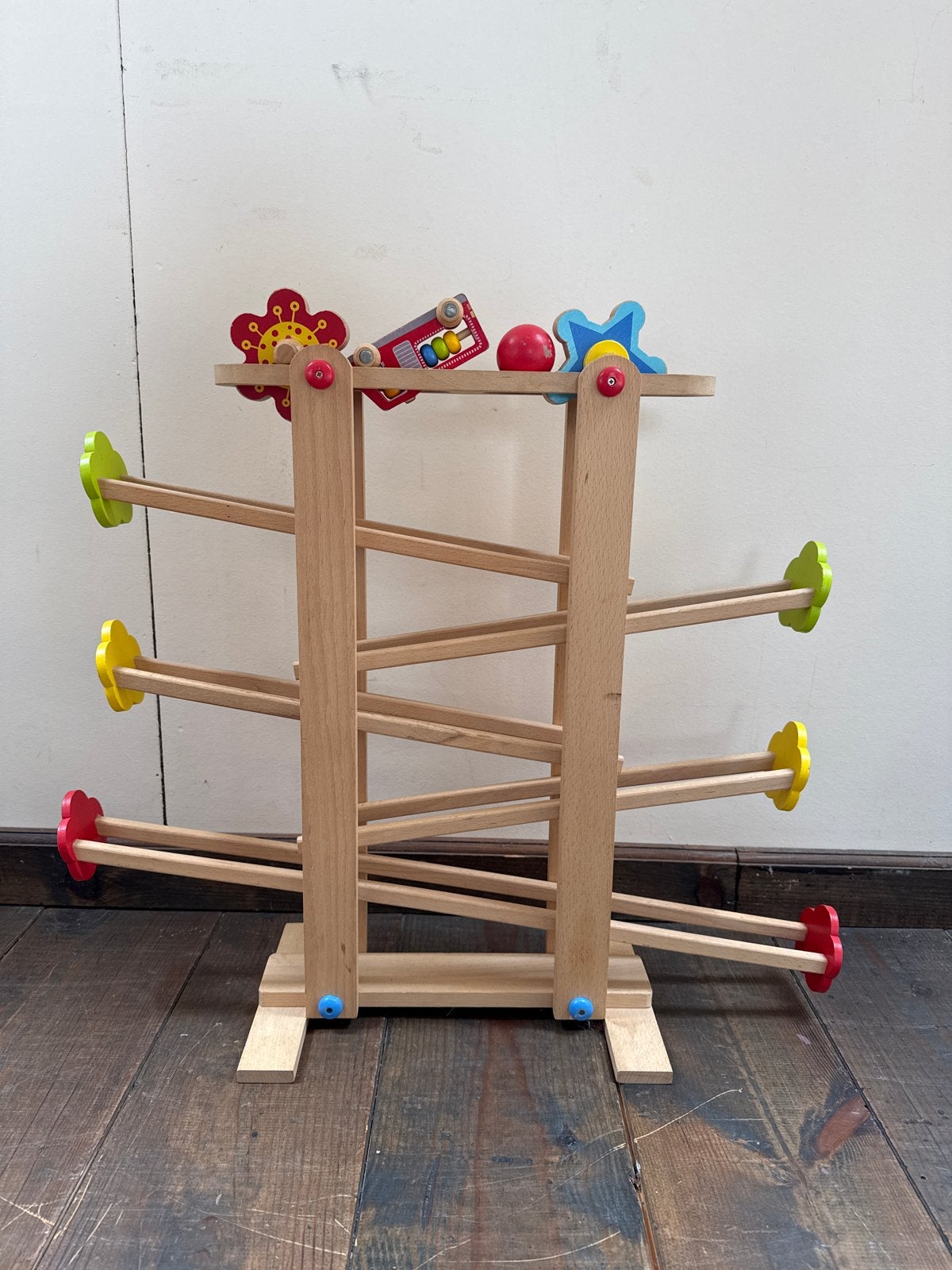 Houten Knikkerbaan met Accessoires, Ophalen, Zo goed als nieuw, Jongen of Meisje