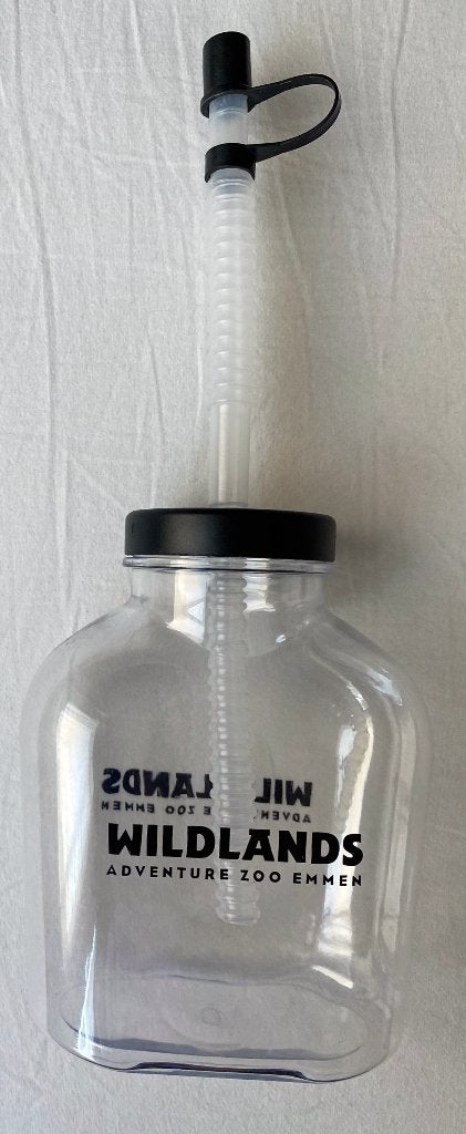Drinkbeker met deksel en rietjes, lengte met rietje: 22 cm, Ophalen of Verzenden, Zo goed als nieuw, Wildlands Adventure Zoo