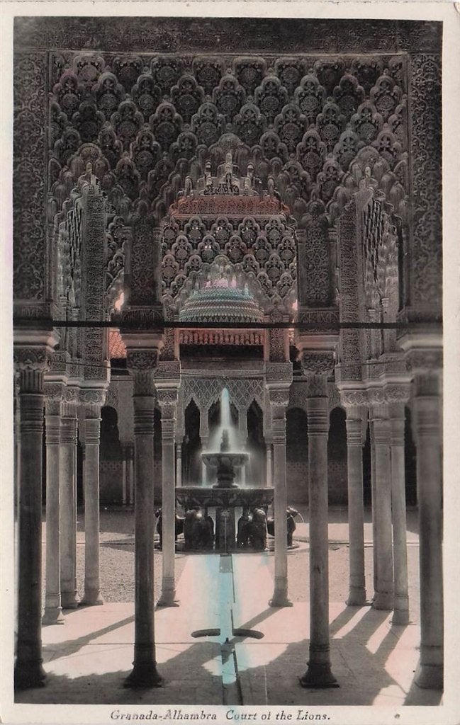 703-293-031 Granada Alhambra Court Of The Lions, Verzenden, Voor 1920, Spanje