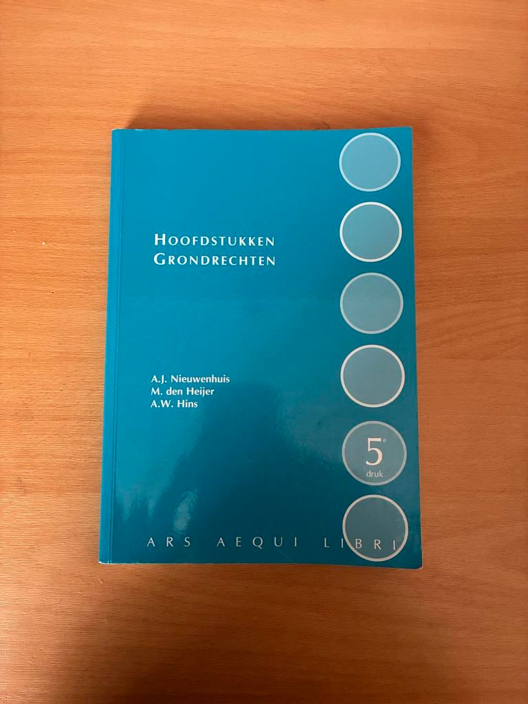 Hoofdstukken Grondrechten - 5e druk, Boeken, Studieboeken en Cursussen, Ophalen of Verzenden, Gamma, Zo goed als nieuw, HBO