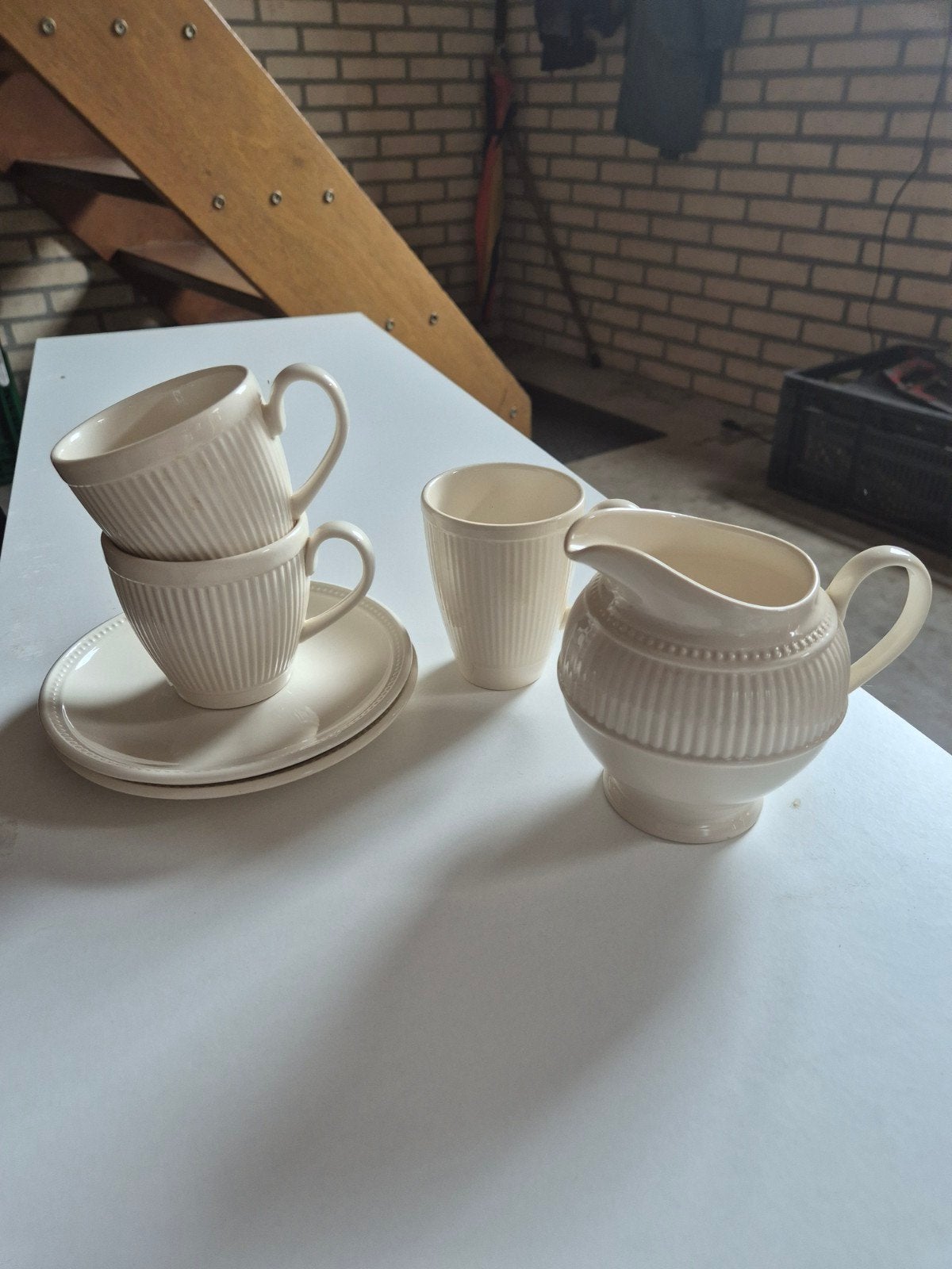 Wedgwood Windsor Servies: Kopjes, Schotels, Beker & Melkkan, Huis en Inrichting, Keuken | Servies, Ophalen of Verzenden, Zo goed als nieuw