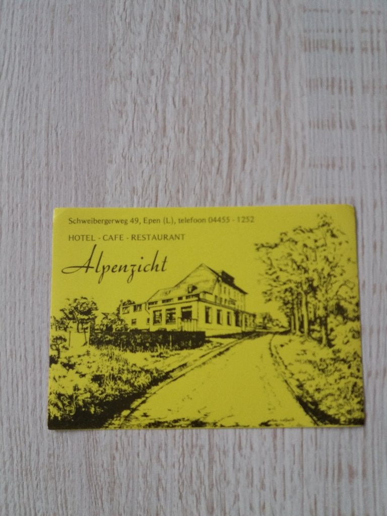 sticker Hotel - Cafe - Restaurant Alpenzicht te Epen ( L ), Ophalen of Verzenden, Zo goed als nieuw, Bedrijf of Vereniging