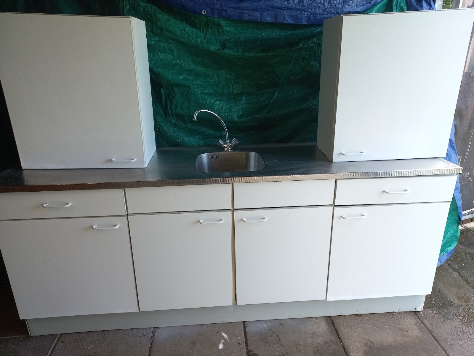 Keukenblok, Huis en Inrichting, Ophalen, Gebruikt, Wit, Enkelwandige keuken