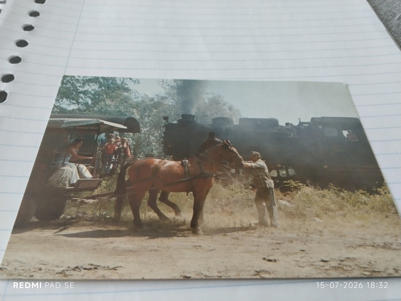 Fotoansichtkaart Stoomlocomotief nr. 3 (Krupp) en huifkar, Ophalen of Verzenden, Gebruikt, Trein, Kaart of Prent