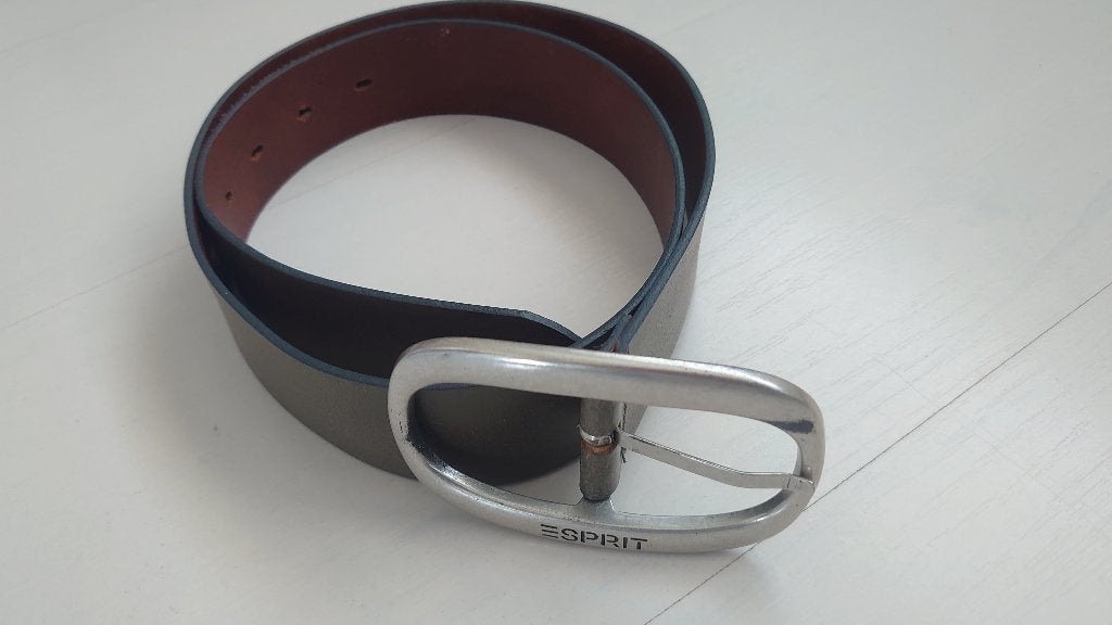 Riem ESPRIT van leer, 80 tot 90 cm, Bruin, Echt leder, Tailleriem