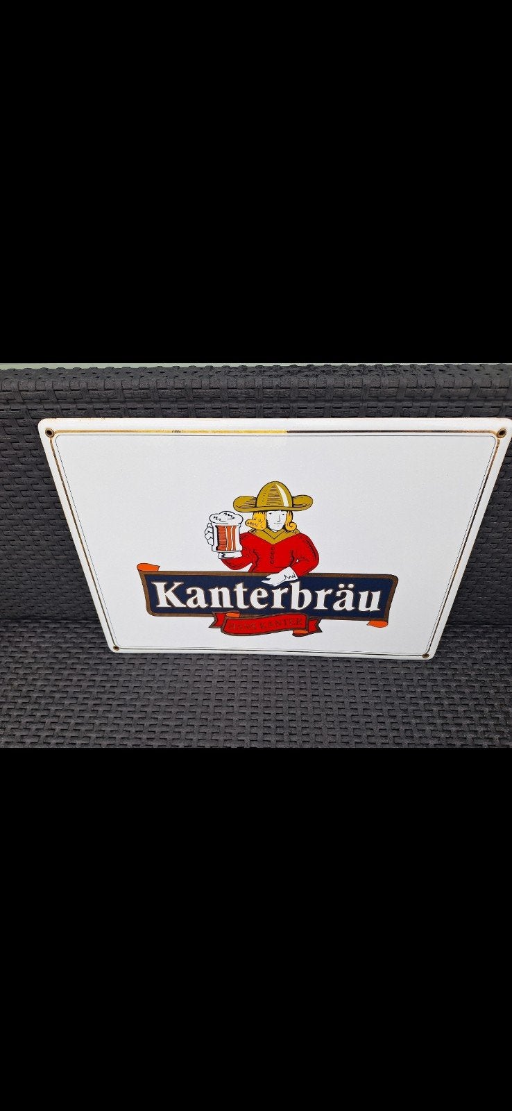 emaille  kanterbrau, Ophalen of Verzenden, Zo goed als nieuw, Reclamebord, Plaat of Schild, Overige merken