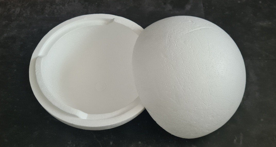 Piepschuim bal 2-delig - 20cm, Hobby en Vrije tijd, Ophalen of Verzenden, Nieuw, Wit, Knutselmateriaal
