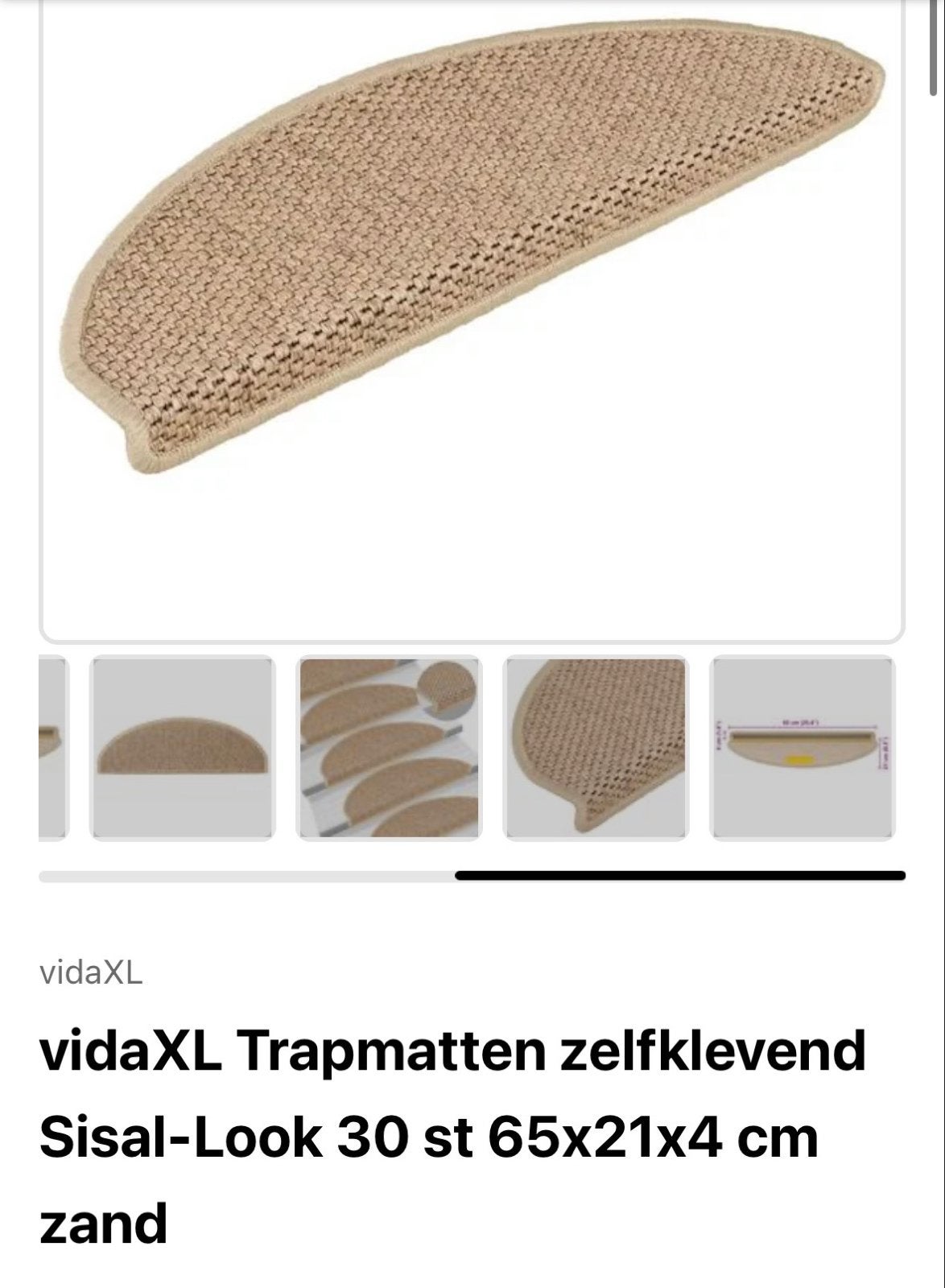 Nieuw in doos trapmatten zelfklevend Sisal-Look 30 st zand, Ophalen, Nieuw, Beige, Overige typen