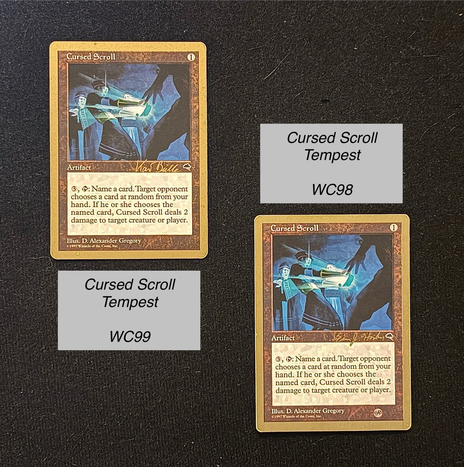 Magic the Gathering - WC99 & WC98 deck - Cursed Scroll, Ophalen of Verzenden, Zo goed als nieuw, Losse kaart