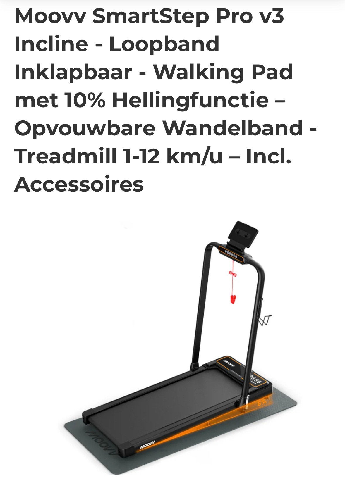(Hard)loopband Moovv inklapbaar, met evt helling, Sport en Fitness, Fitnessapparatuur, Ophalen, Zo goed als nieuw, Loopband
