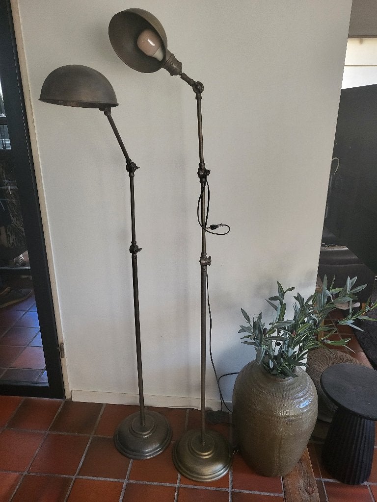 Staande schemerlamp brons, Ophalen, Gebruikt, E27 (groot), Metaal