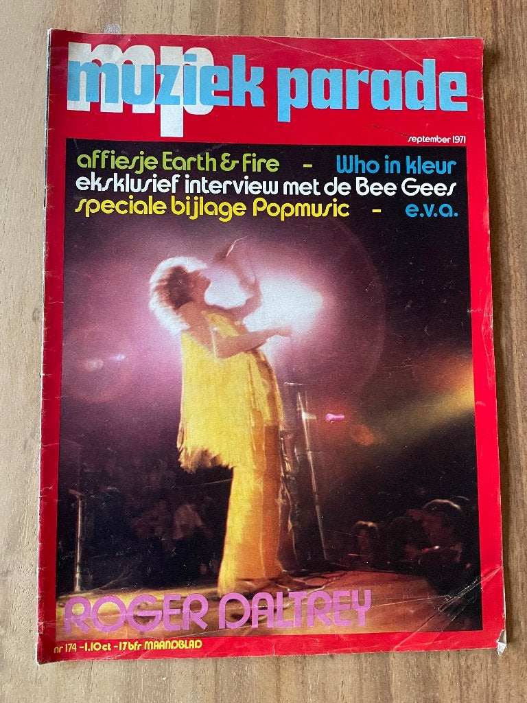Muziek Parade september 1971 nr 174 Earth & Fire affiesje, Ophalen of Verzenden, 1960 tot 1980, Tijdschrift