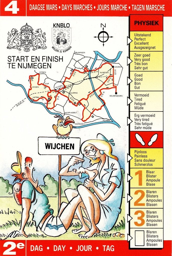 Nijmegen – Kaart Vierdaagse 1991- tweede dag., Ophalen of Verzenden, 1980 tot heden, Ongelopen, Sport en Spel