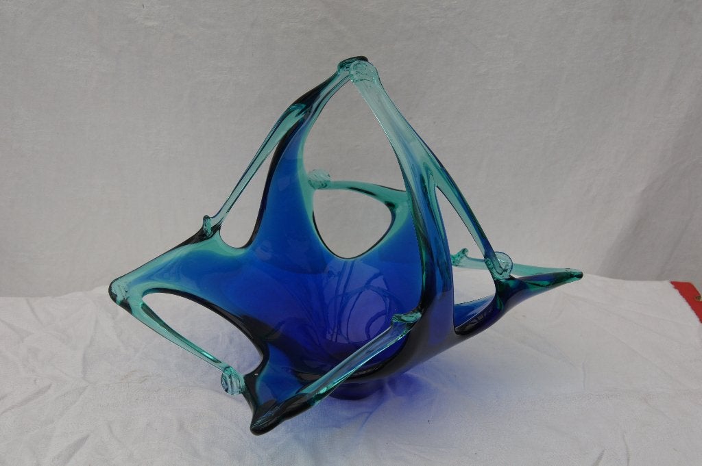 Blauw glazen mand ( Diverse Murano, Ophalen