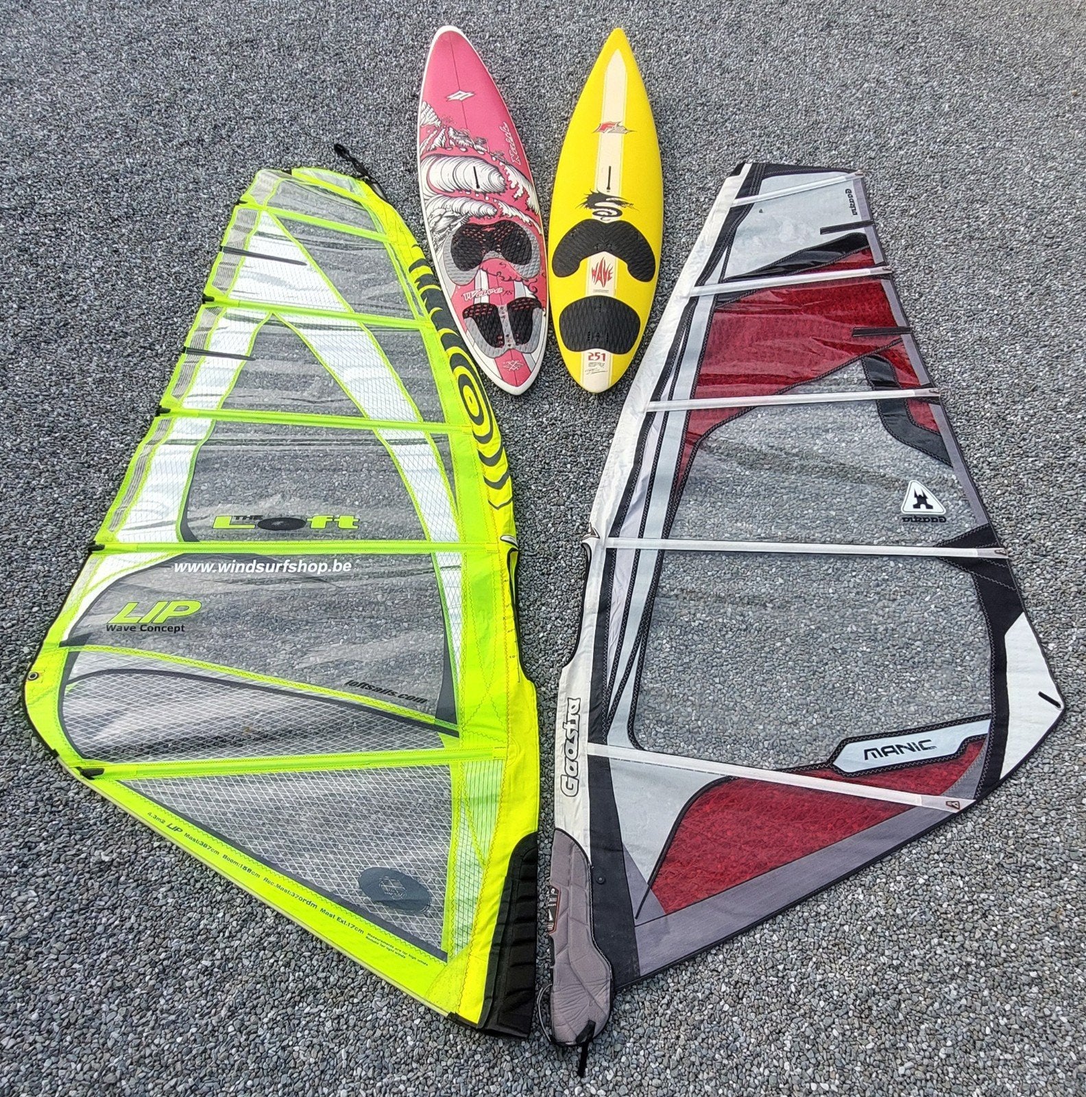 Loftsails LIP 4.3 m² & Gaastra Manic 4.5 m²  Gratis F2 Naish