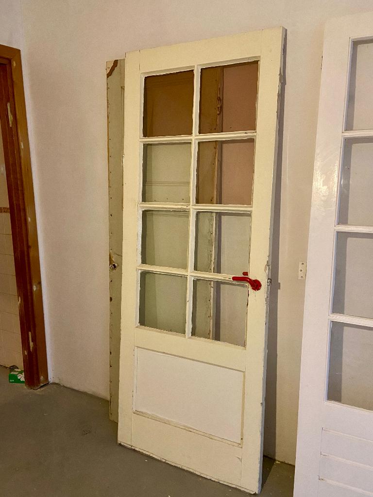 Binnendeur met glas 211,5x83,5, Ophalen, Gebruikt, 80 tot 100 cm, Binnendeur