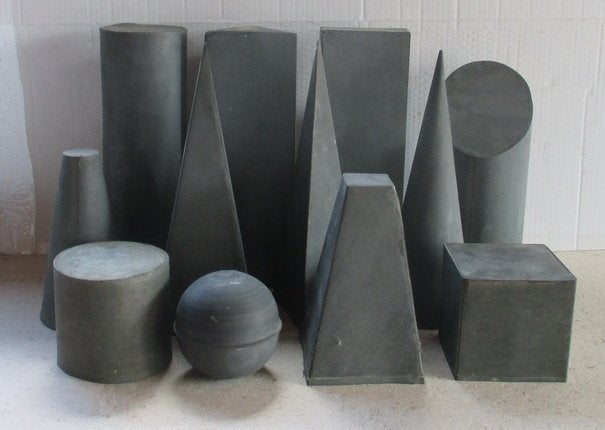 antieke geometrische modellen vormen wiskunde in zink, Antiek en Kunst, Ophalen of Verzenden