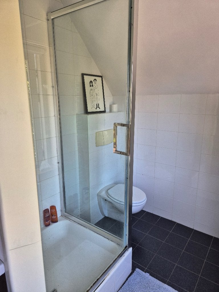 Glazen douche cabine met grohne mengkraan en rainshower, Ophalen, Gebruikt, Glas, Douche