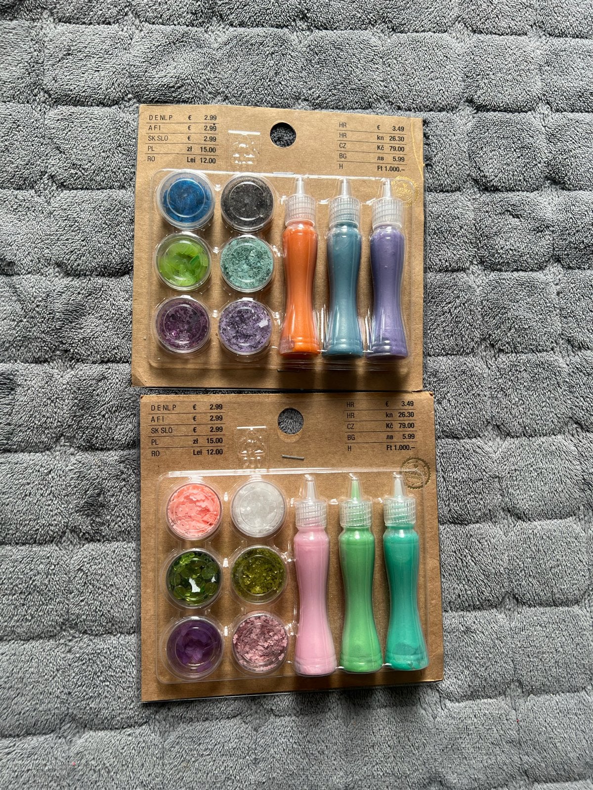 NIEUW, 2 knutselsetjes met lijm en glitters, diverse kleuren, Overige thema's, Nieuw, Meerkleurig, Ophalen of Verzenden