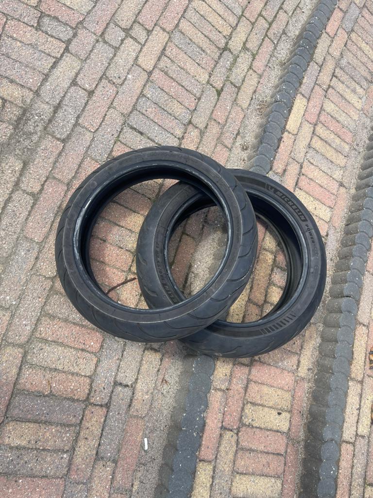 Michelin Power 5/2CT+ Motorbanden - Gebruikt, Ophalen, Gebruikt