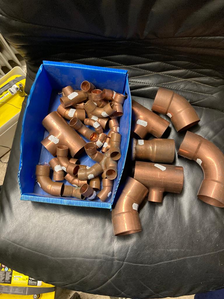 Koperen soldeerfittingen, Overige materialen, Overige typen, Ophalen of Verzenden, Zo goed als nieuw