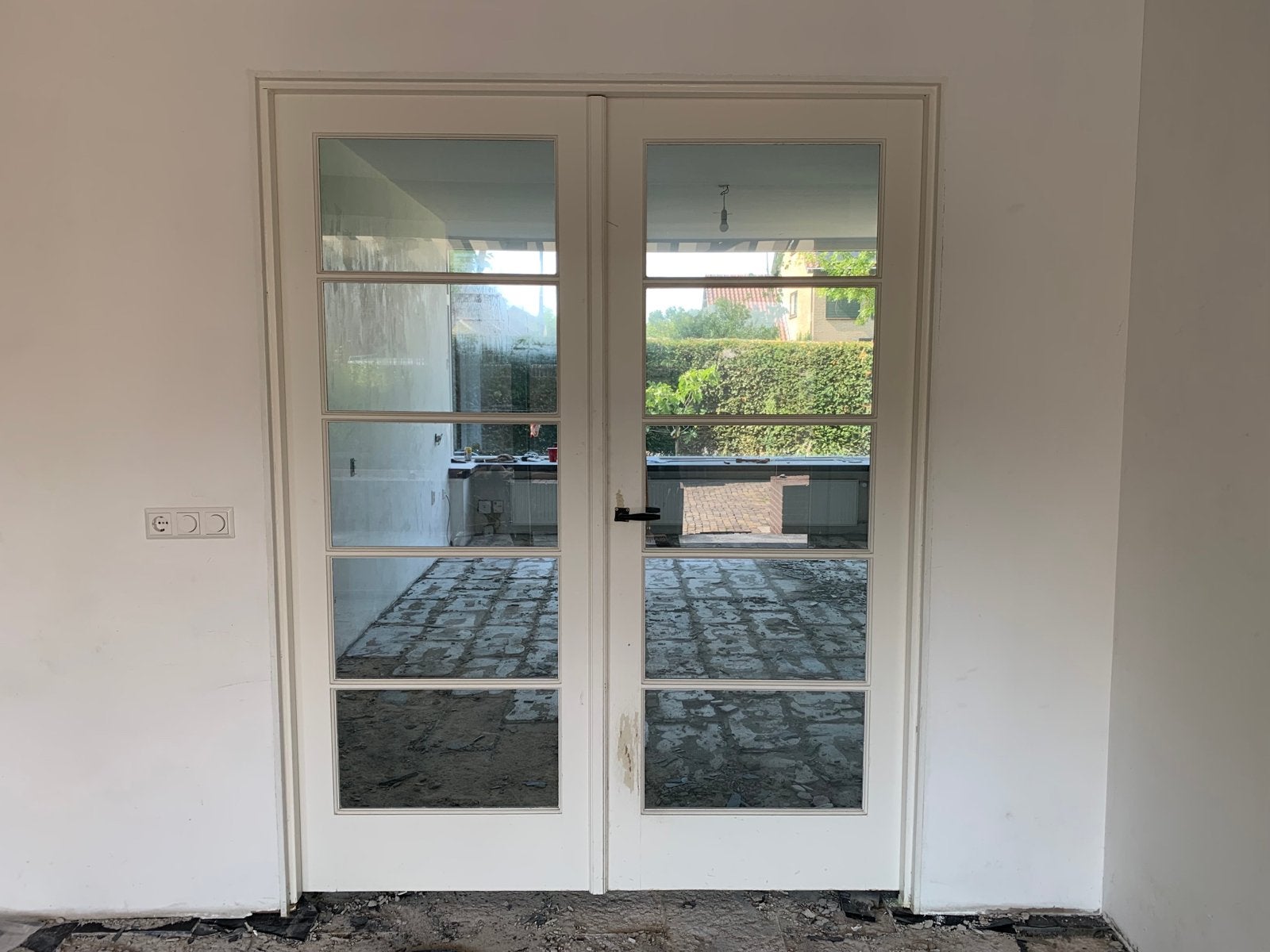 Dubbele binnendeuren met glas, 167x212 cm, Ophalen, Gebruikt, 120 cm of meer, Binnendeur