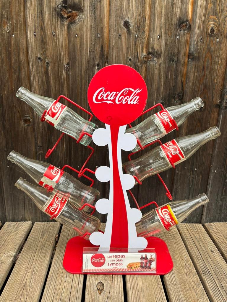 Coca Cola flessenhouder display 8 flessen vintage reclame, Ophalen of Verzenden, Zo goed als nieuw, Gebruiksvoorwerp