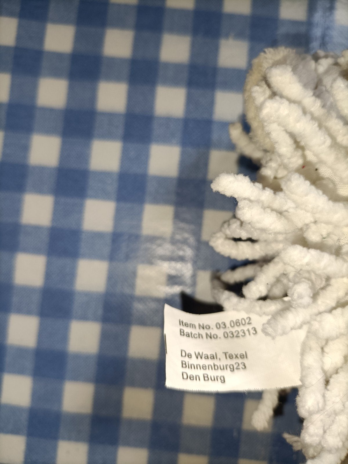 De Waal Texel schaap knuffel wit met slierten 20 cm groot, Ophalen of Verzenden, Zo goed als nieuw, Overige typen