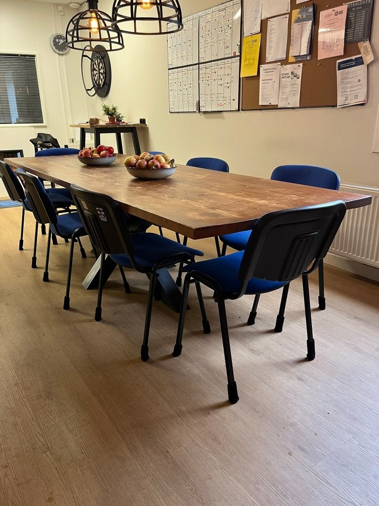 grote eettafel/kantinetafel 300cm x 100cm MATRIX poot, Ophalen, Gebruikt, 100 tot 150 cm, 200 cm of meer