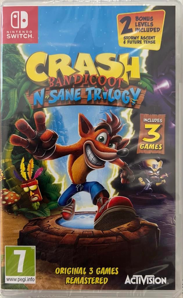 Crash Bandicoot N. Sane Trilogy - Switch, Nieuw, verzegeld, Spelcomputers en Games, 1 speler, Ophalen of Verzenden, Zo goed als nieuw