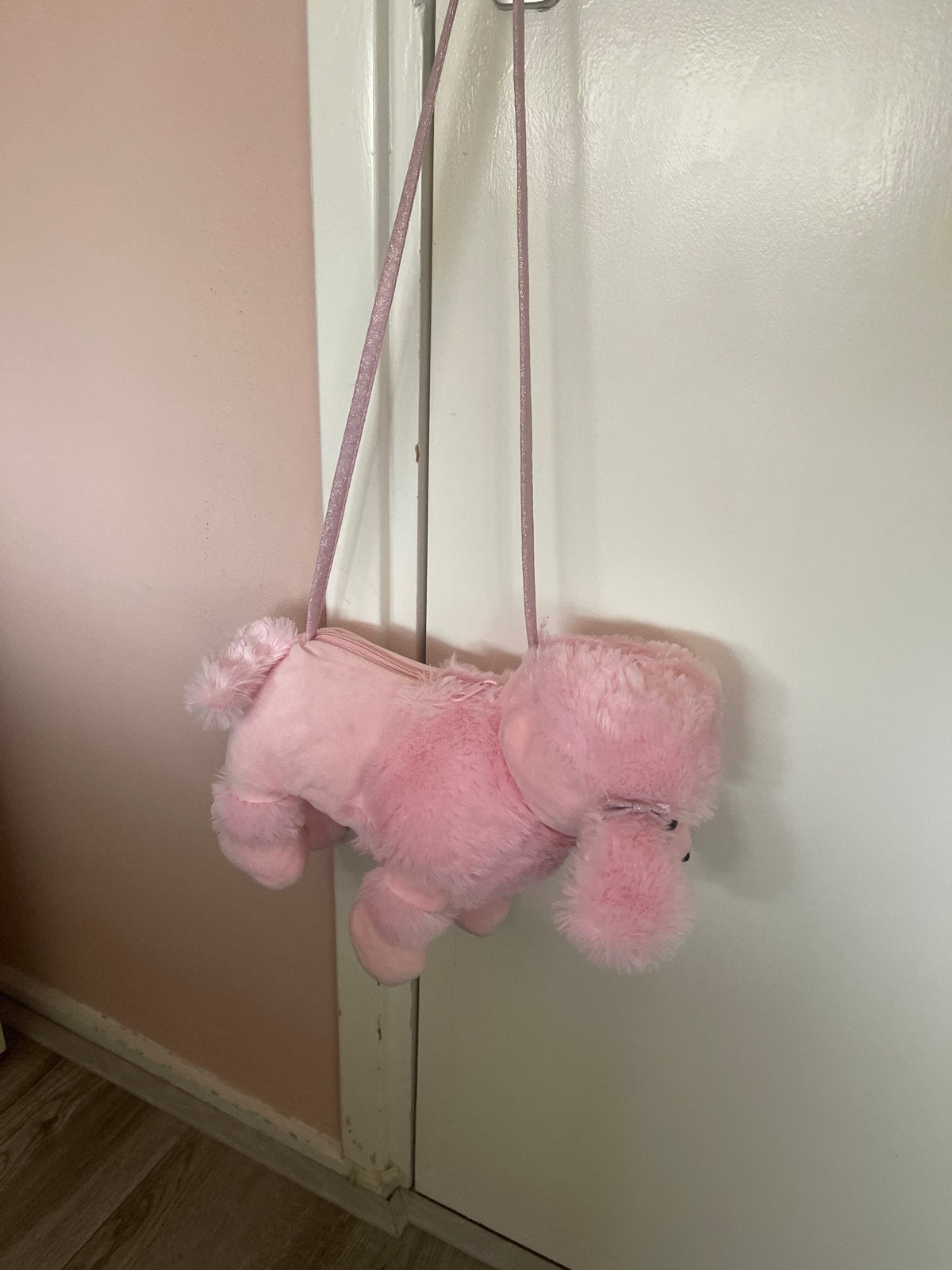 Roze poedel schoudertasje voor kinderen, Sieraden, Tassen en Uiterlijk, Ophalen of Verzenden, Zo goed als nieuw, Roze, Schoudertasje