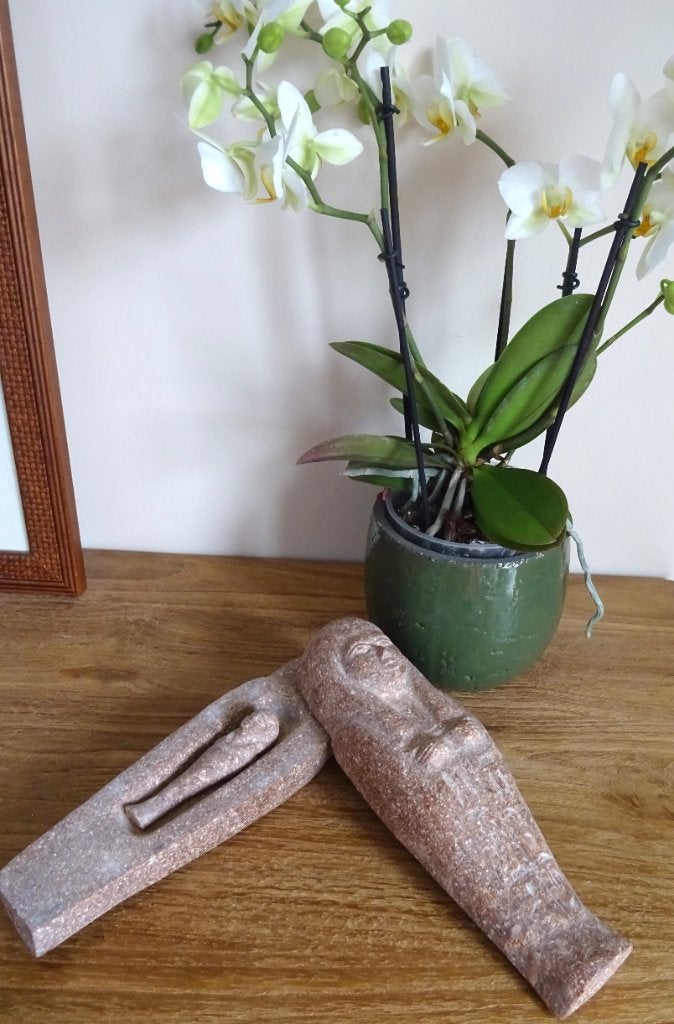 Egypte. Roze graniet: handgesneden sarcofaag, 3 delig, Antiek en Kunst, Kunst | Niet-Westerse kunst, Steen/keramiek, Roze, Handgemaakt