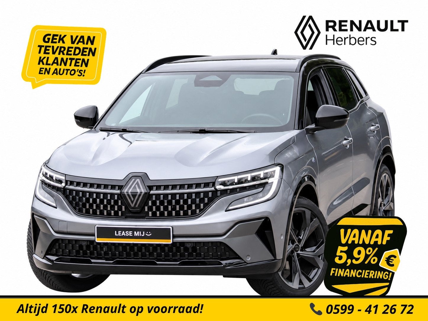 Renault Austral 1.3 mild hybrid 160 X-tronic techno esprit A, Auto's, 1408 kg, Gebruikt, Leder en Stof, 1333 cc