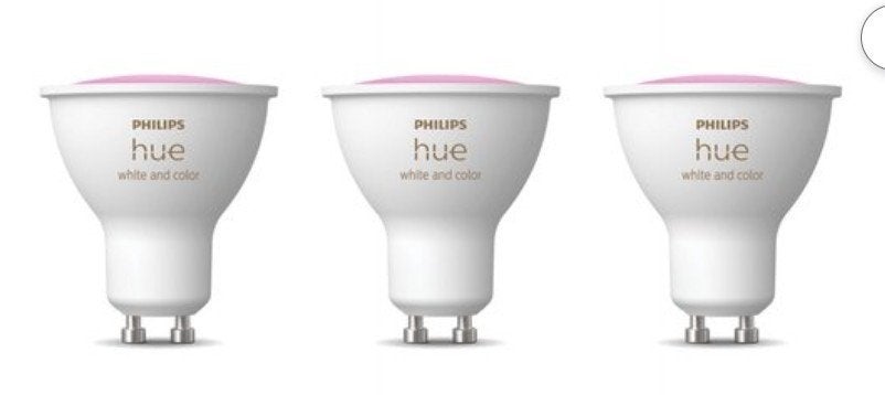 Philips Hue White and Color GU10 LED Kleur Lampen (3 stuks), Ophalen, Wit, Kunststof, GU10