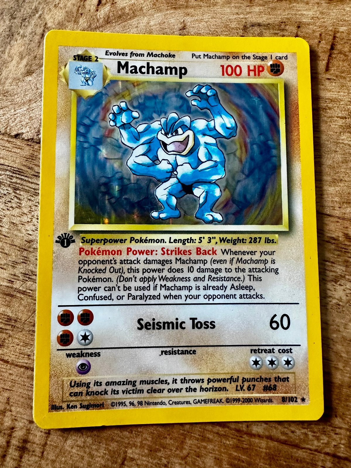 Pokemon Machamp, Ophalen of Verzenden, Gebruikt, Losse kaart, Foil