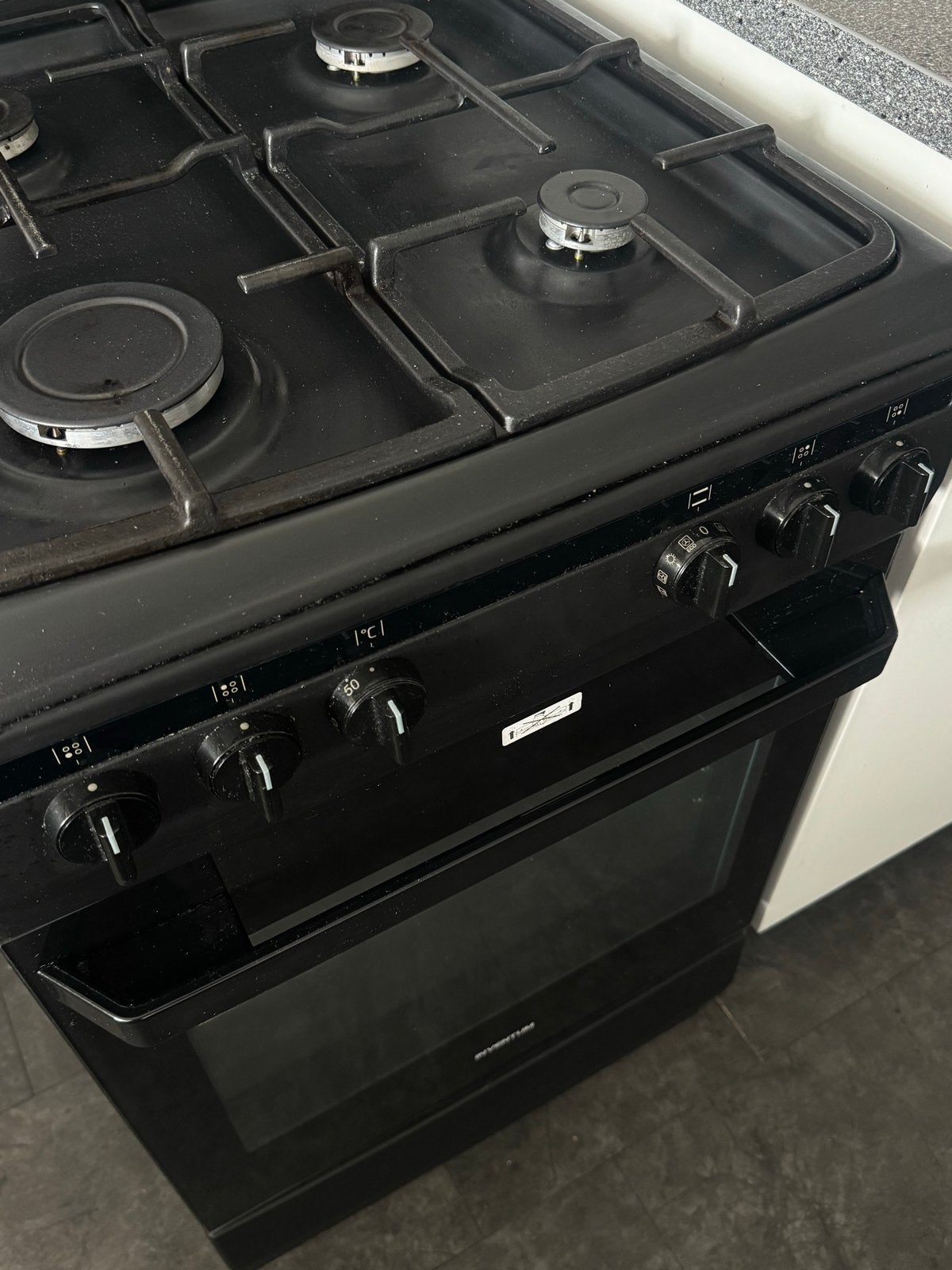 Inventum Vrijstaand Gasfornuis met Oven - Zwart, Ophalen, Gebruikt, 4 kookzones, Gas