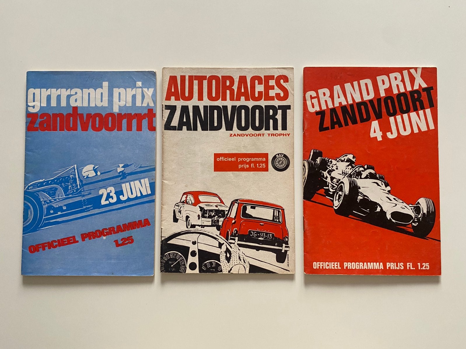 3 Oude programma boekjes Zandvoort, Verzenden, Gelezen, Algemeen