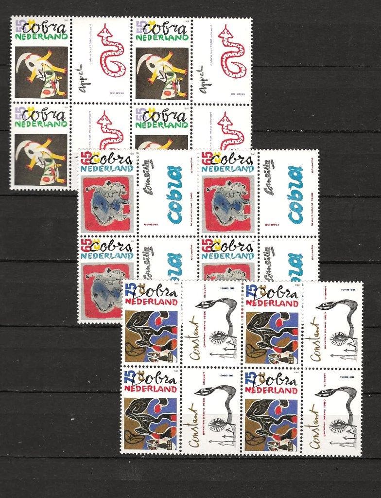 Nl 1408-1410 postfris blok van 4, Postzegels en Munten, Postzegels | Nederland, Ophalen of Verzenden, Na 1940, Postfris
