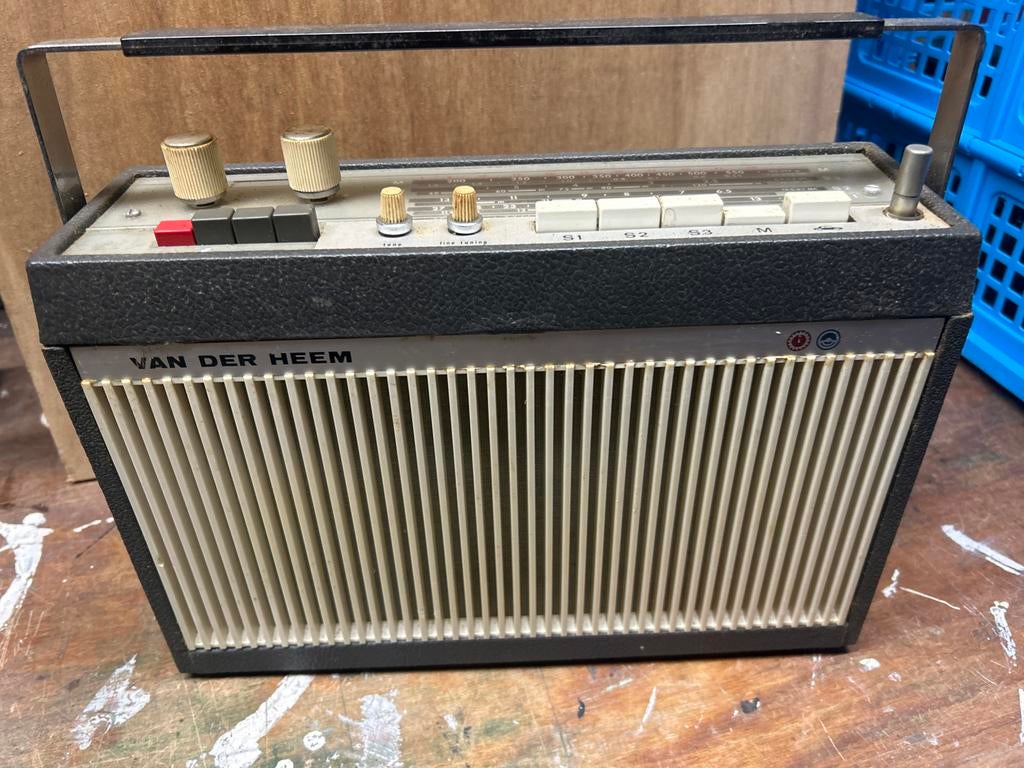 Vintage Van der Heem Transistorradio, Ophalen of Verzenden, Gebruikt, Transistorradio