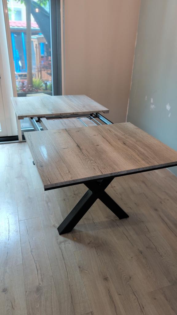 Uitschuifbare eettafel 100cm breed 160-200cm lang, Huis en Inrichting, Tafels | Eettafels, Ophalen, Gebruikt, 50 tot 100 cm, 150 tot 200 cm