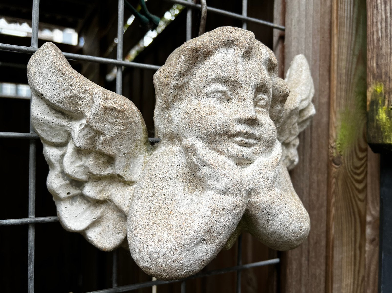 Vintage Groot Tuinornament Putti Engel Beton 80’s, Tuin en Terras, Ophalen of Verzenden, Gebruikt, Beton, Engelenbeeld