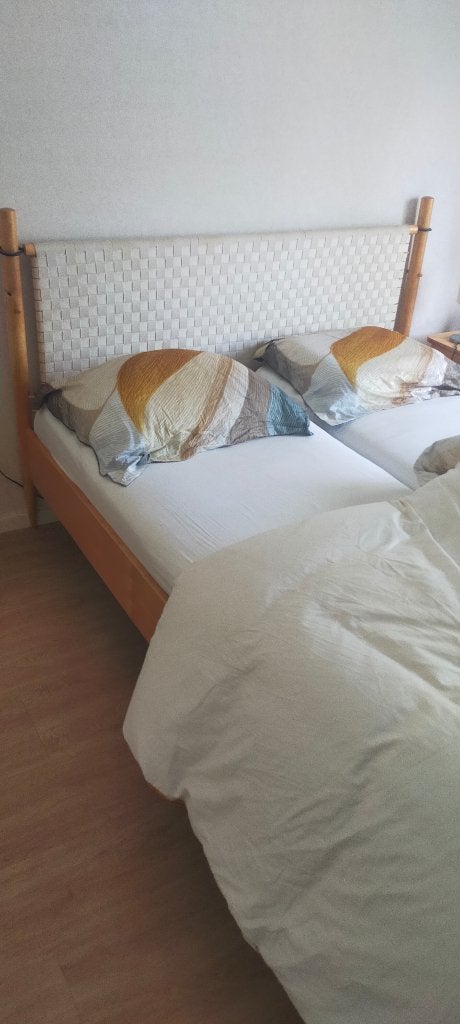 Bed (2 persoons) met nachtkastjes en lampjes, Ophalen, Overige kleuren, Tweepersoons, 200 cm