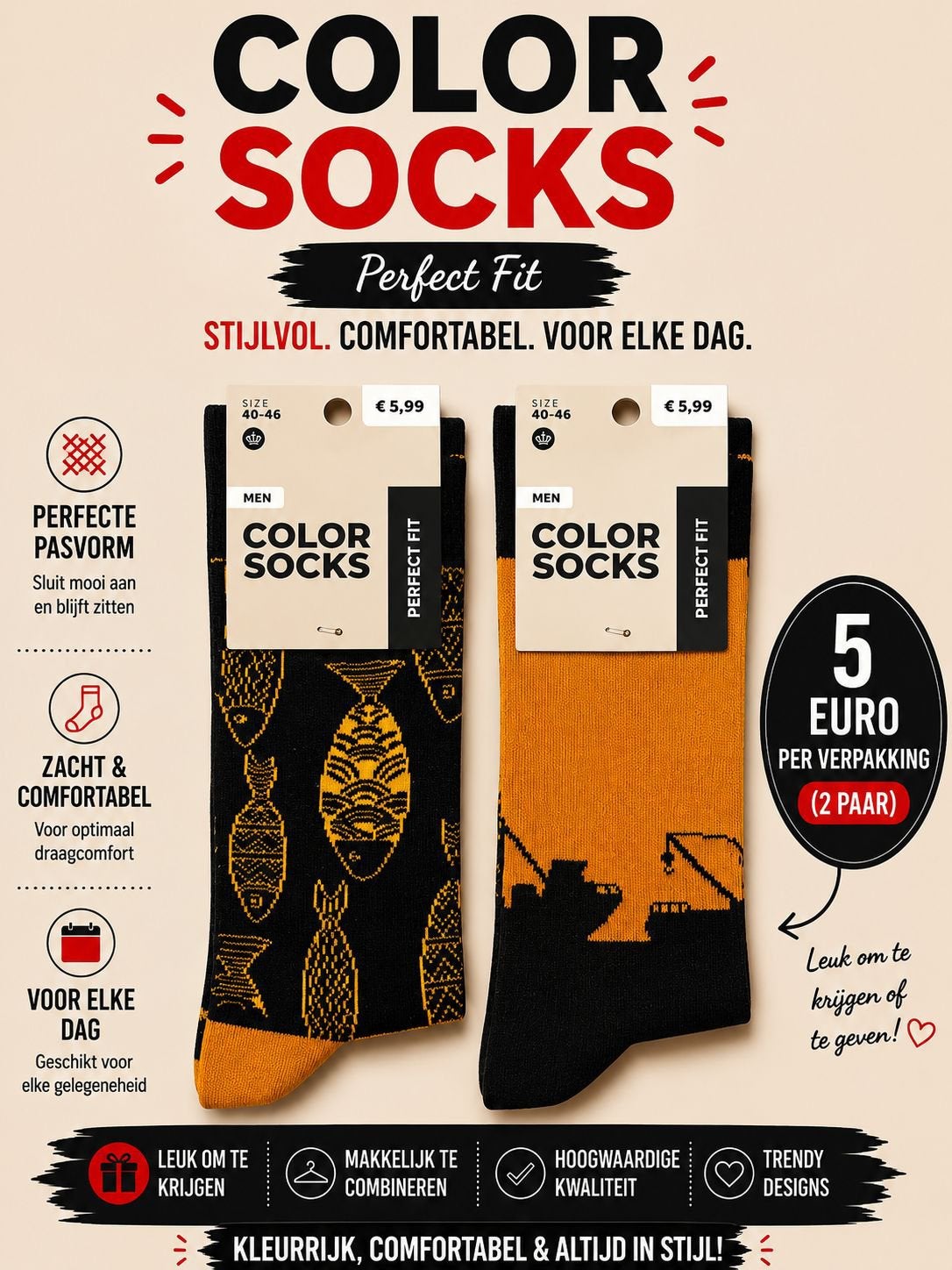 Happy socks 2 pack, Ophalen of Verzenden, Nieuw, Overige maten, Overige kleuren
