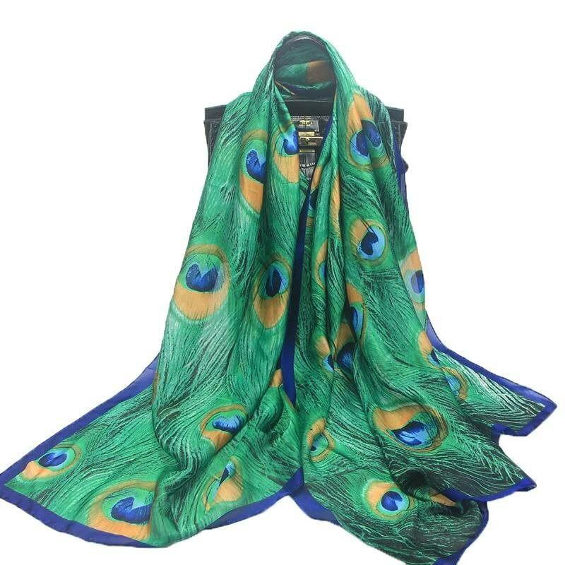 [Aanbieding] Prachtige dames sjaal met pauwenveren print, Kleding | Dames, Mutsen, Sjaals en Handschoenen, Maat 42/44 (L), Nieuw