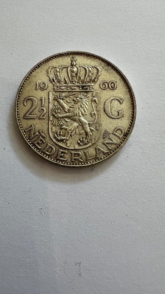 Zilveren rijksdaalder 2½ gulden Juliana 1960, Postzegels en Munten, Munten | Nederland, Koningin Juliana, Zilver, Ophalen of Verzenden