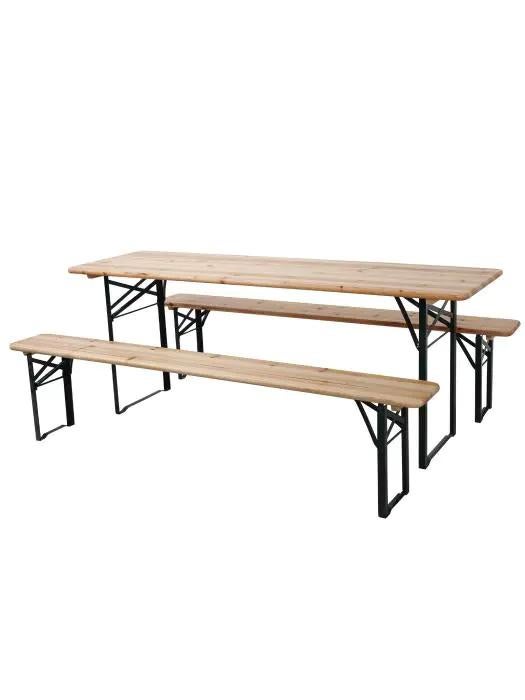 Biertafel, bierset met banken te huur, Tuin en Terras, Picknicktafels, Ophalen, Gebruikt, Inklapbaar, Rechthoekig