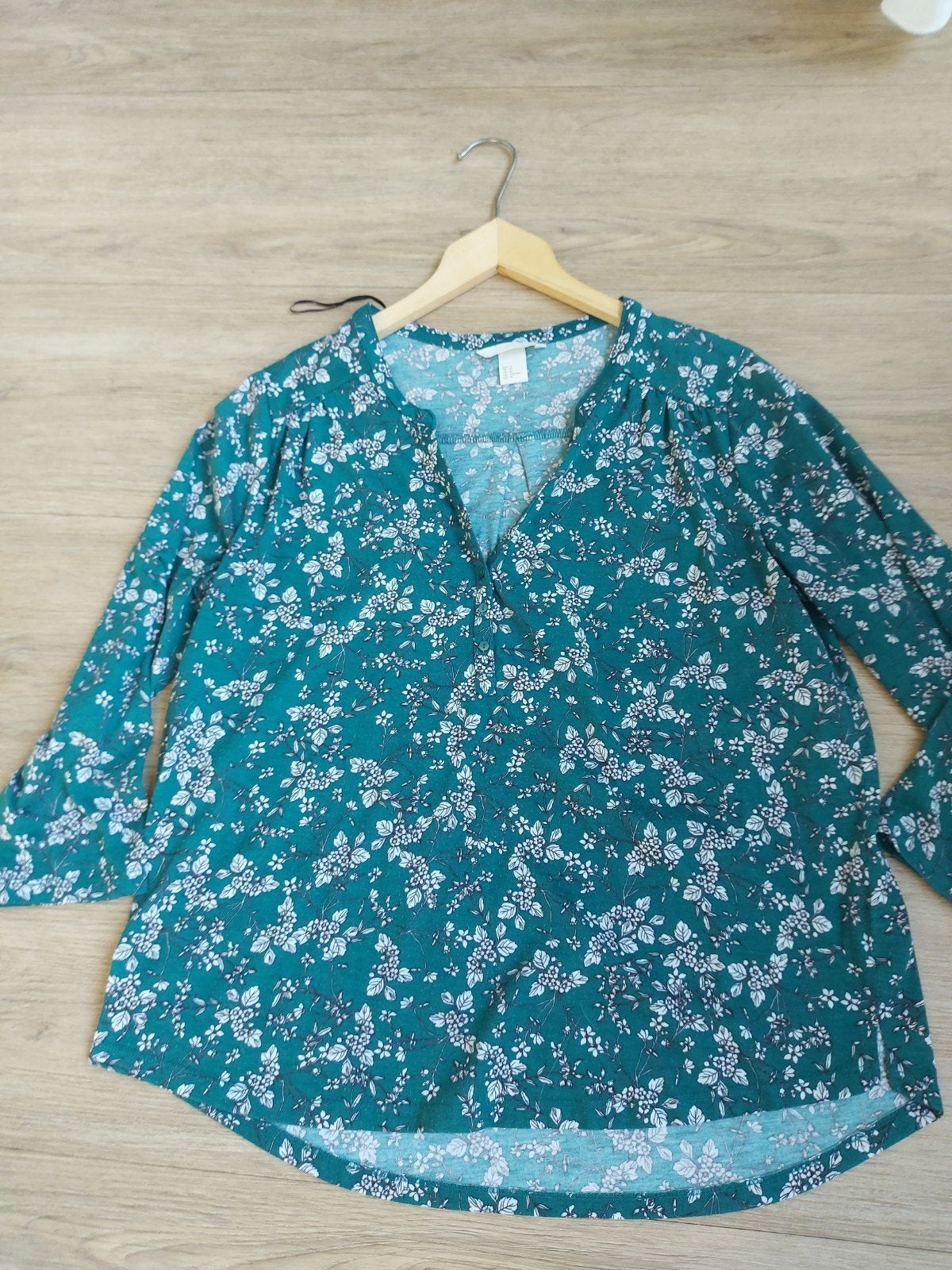 Groen blouse, Maat 38/40 (M), H&M, Ophalen of Verzenden, Gedragen