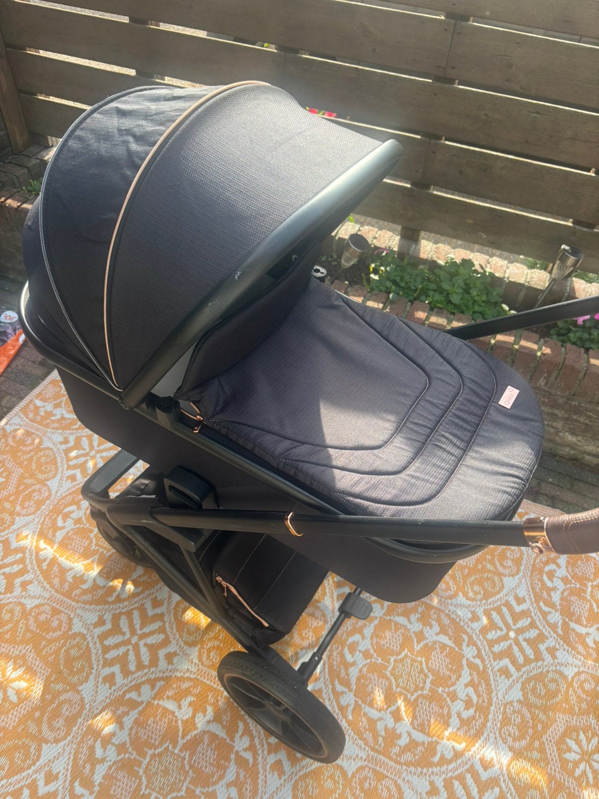 Qute q-rider 2 in 1 kinderwagen Nero + Joie i-Snug, Ophalen, Gebruikt, Overige merken, Regenhoes