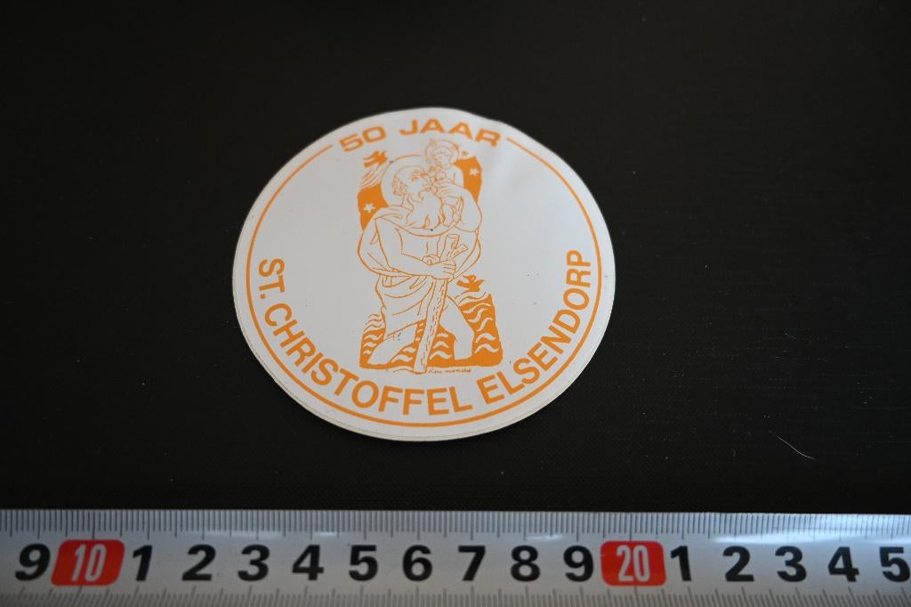 sticker Elsendorp St. Christoffel 50 jaar, Ophalen, Zo goed als nieuw, Sticker