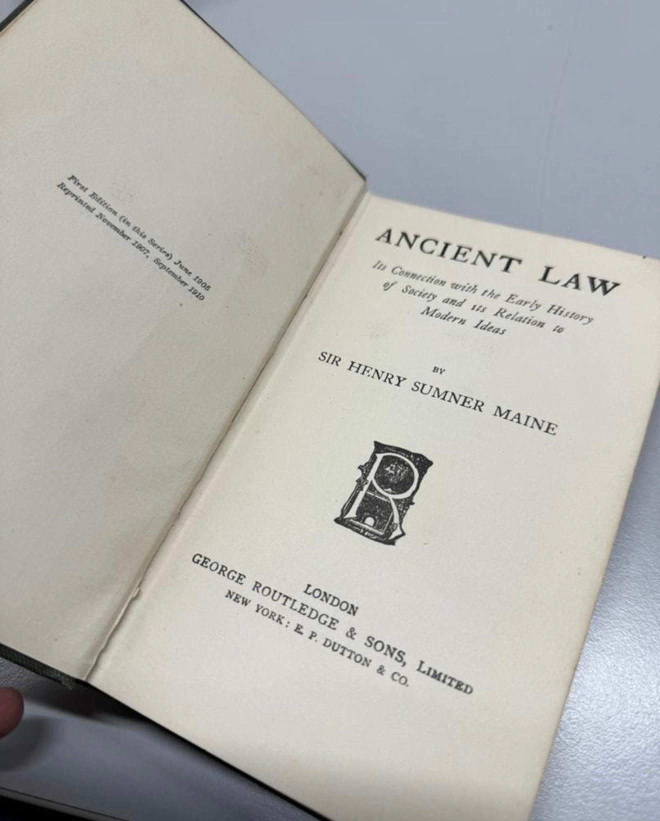 Ancient Law, Early History of Society - ORIGINEEL 1910 boek, Ophalen of Verzenden